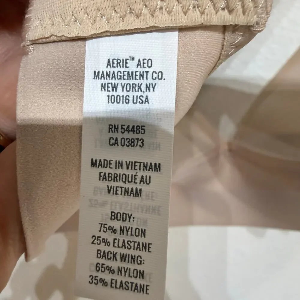 Aerie Beige Wireless Convertible Strap Bra Racerback T Shirt Bra Sz 34DD NWT